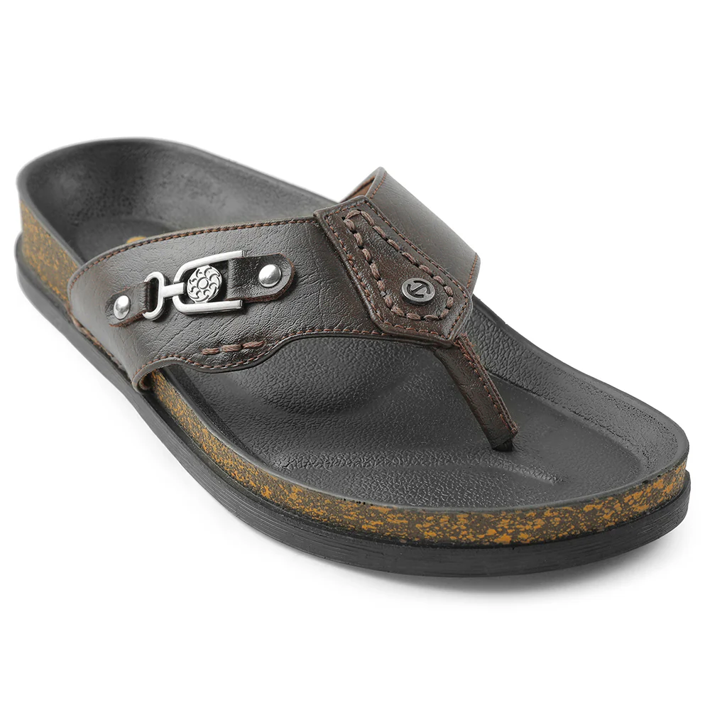 Healers Brown Casual Slipper For Men CSS-28E By Liberty