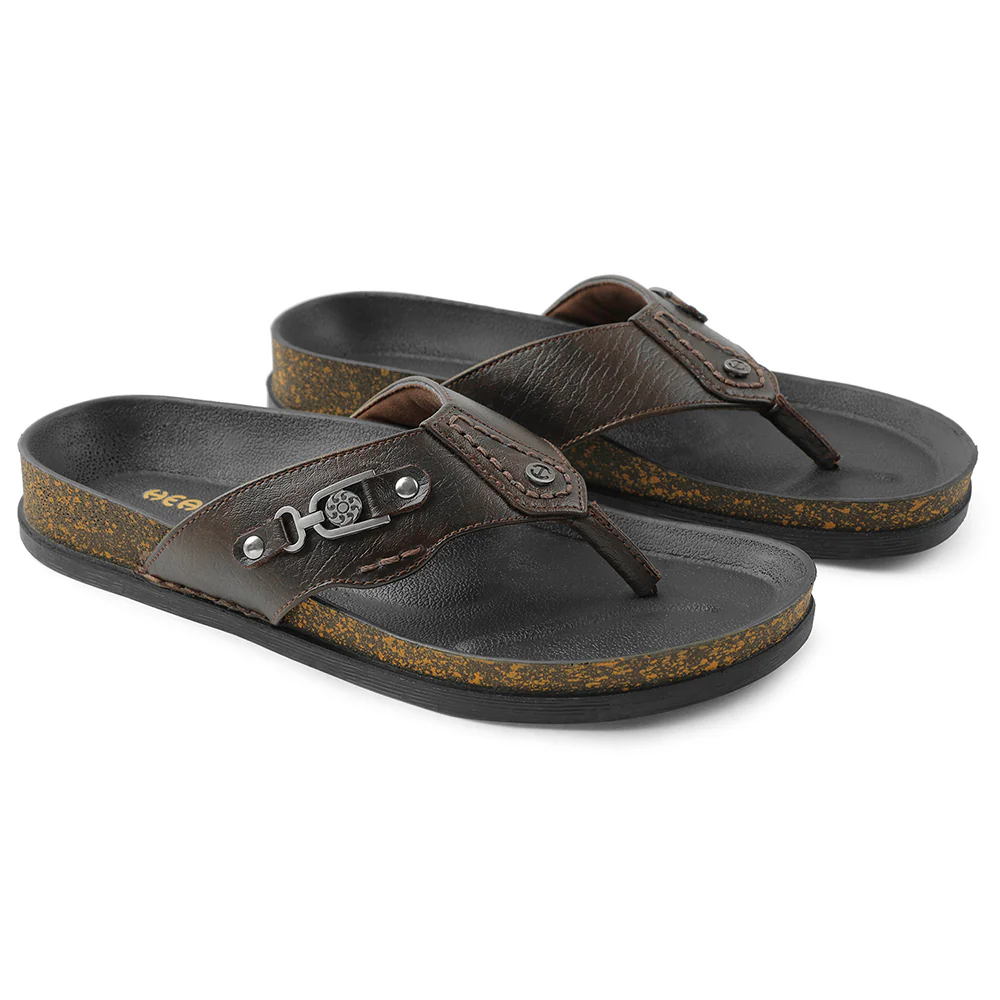 Healers Brown Casual Slipper For Men CSS-28E By Liberty - Image 5