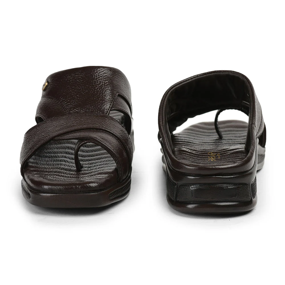 Healers Brown Casual Slippers For Men 2050-802 By Liberty - Image 5