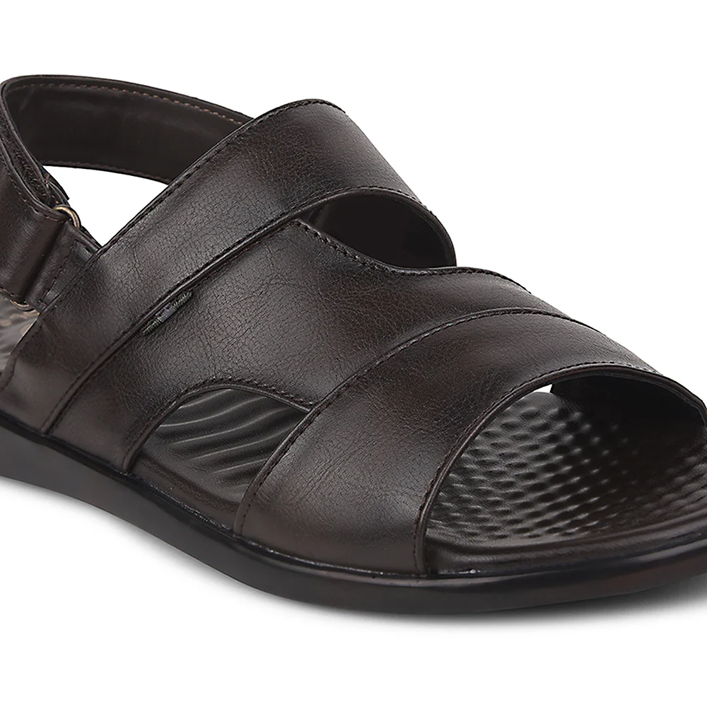 Healers Brown Formal Sandal For Men SOFTER-1 By Liberty - Image 5