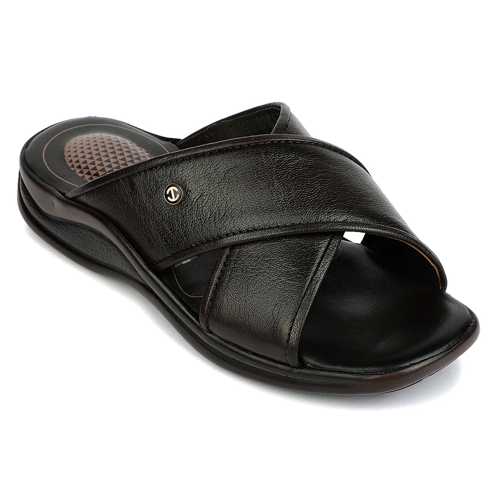 Healers Brown Formal Slip on Slippers for Men 2013-121 by Liberty