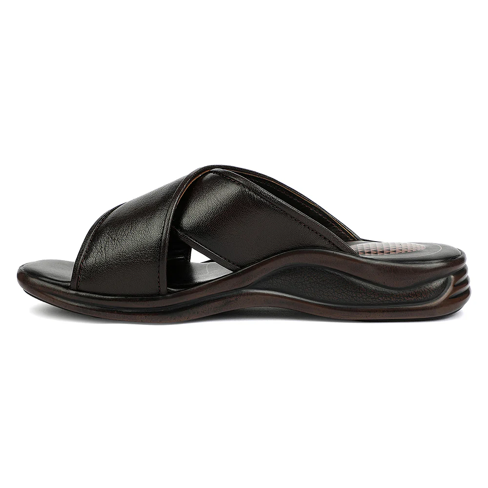 Healers Brown Formal Slip on Slippers for Men 2013-121 by Liberty - Image 3