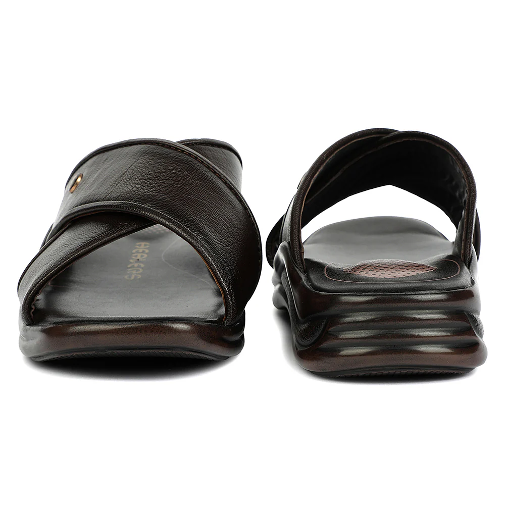 Healers Brown Formal Slip on Slippers for Men 2013-121 by Liberty - Image 5