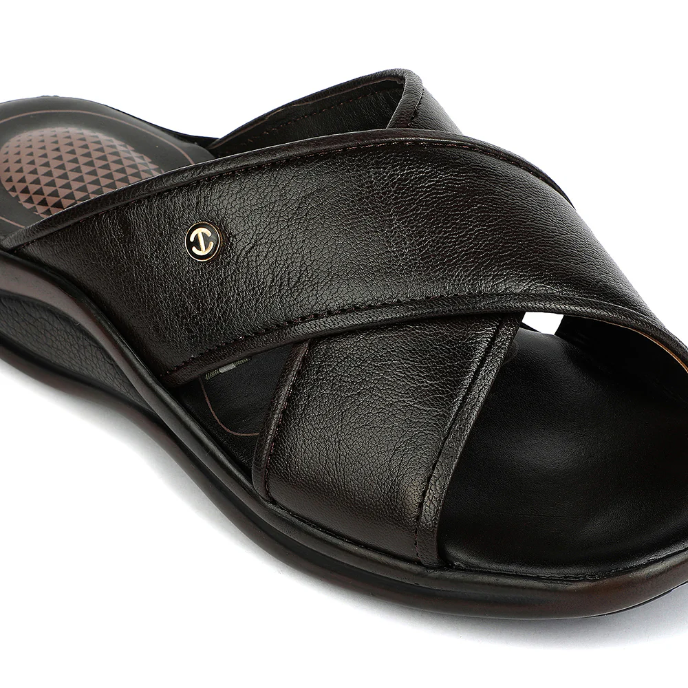 Healers Brown Formal Slip on Slippers for Men 2013-121 by Liberty - Image 6