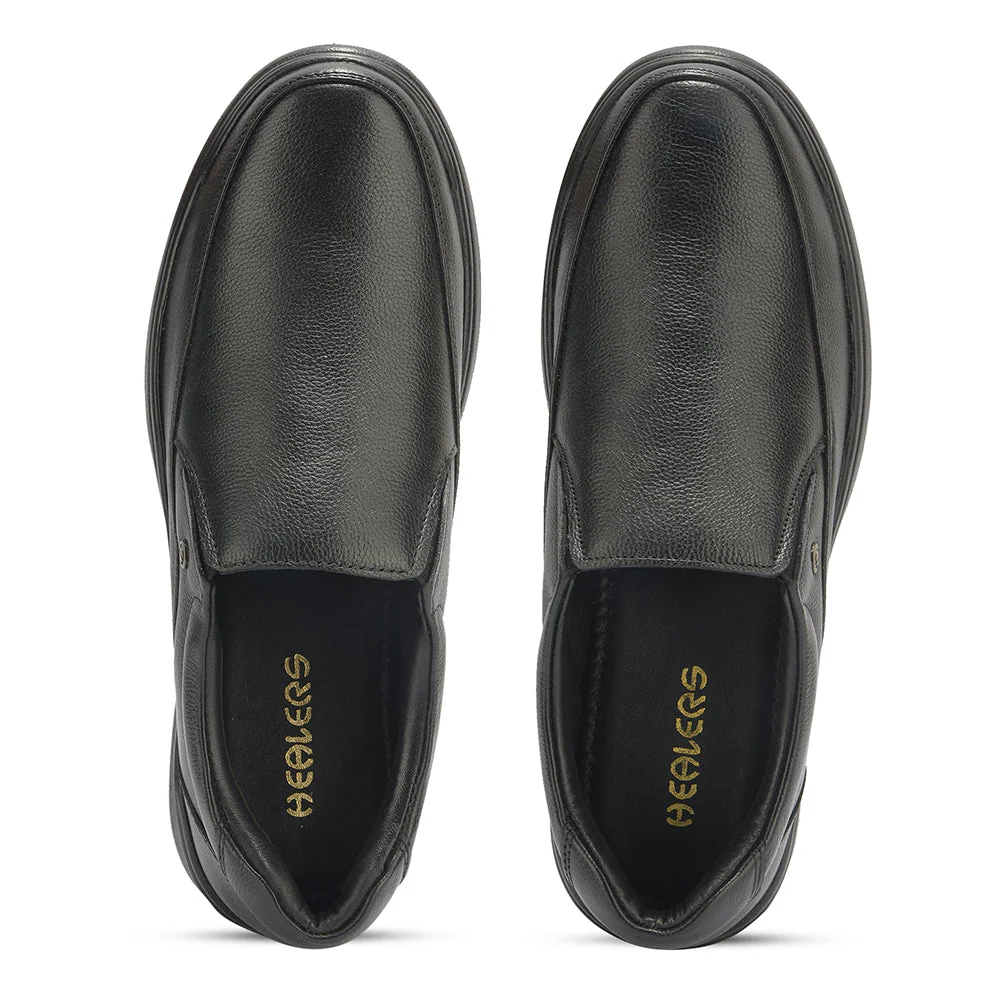 Healers By Liberty Men ERL-6 Black Formal Non Lacing Shoes - Image 4