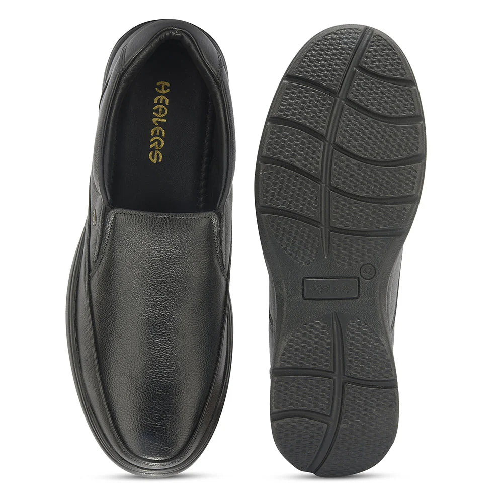 Healers By Liberty Men ERL-6 Black Formal Non Lacing Shoes - Image 5