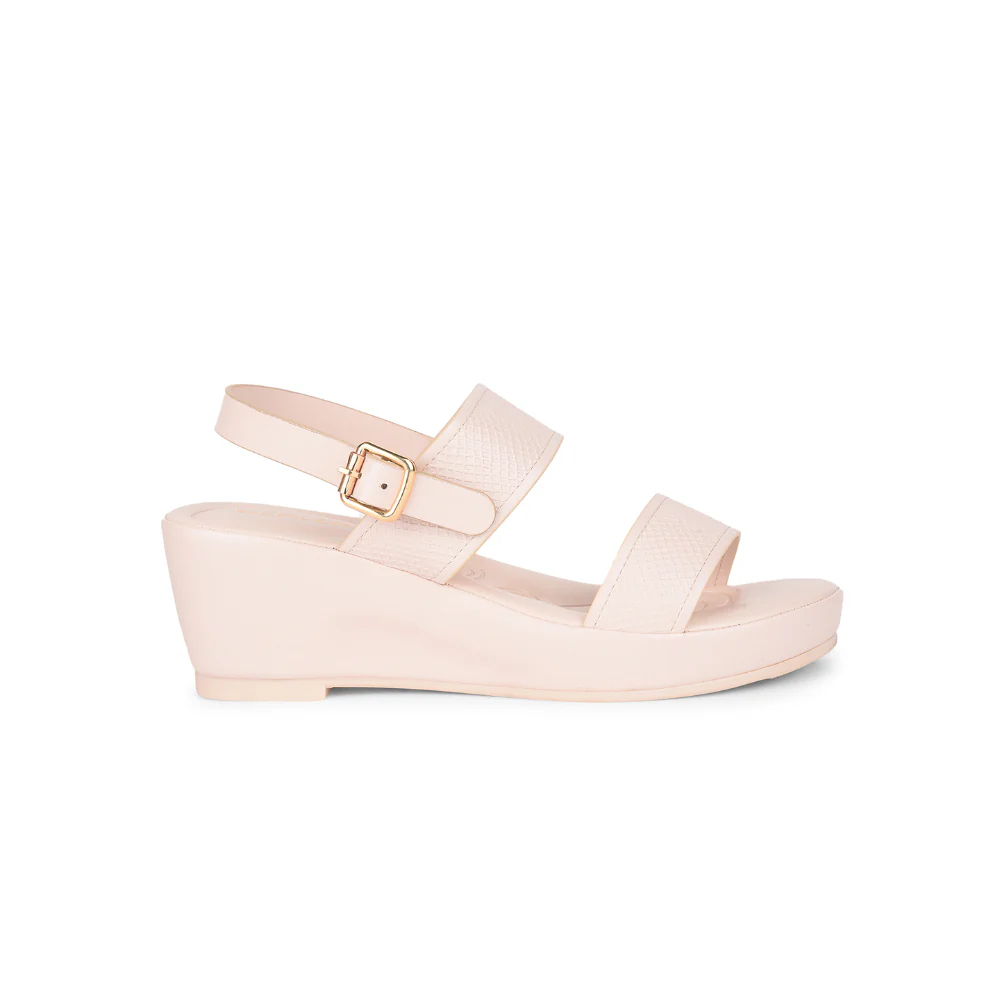 Healers Casual Beige Wedge Heel Sandal For Women ST-16 By Liberty - Image 2