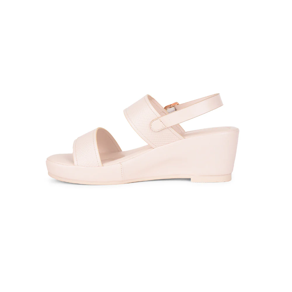 Healers Casual Beige Wedge Heel Sandal For Women ST-16 By Liberty - Image 3