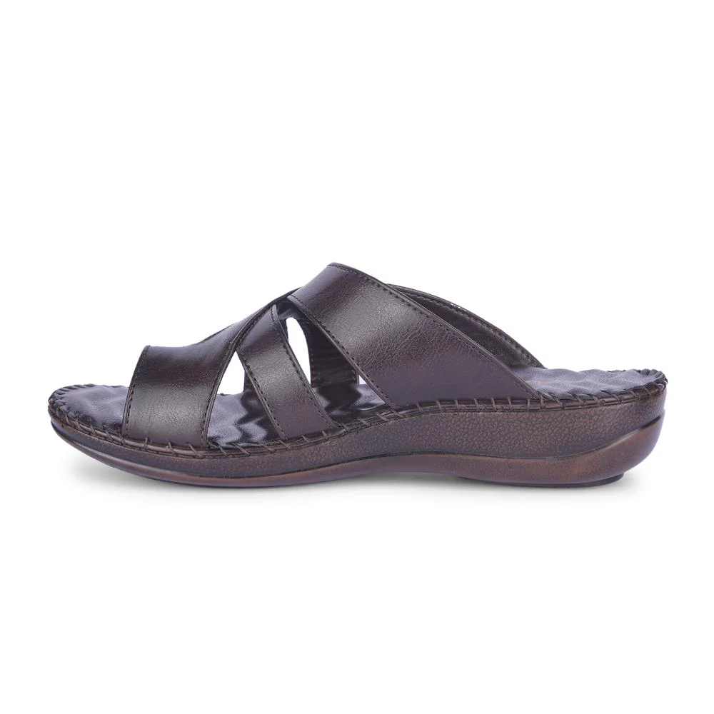 Healers Casual Brown Toe Ring Slippers For Women DELMA-1E By Liberty - Image 3