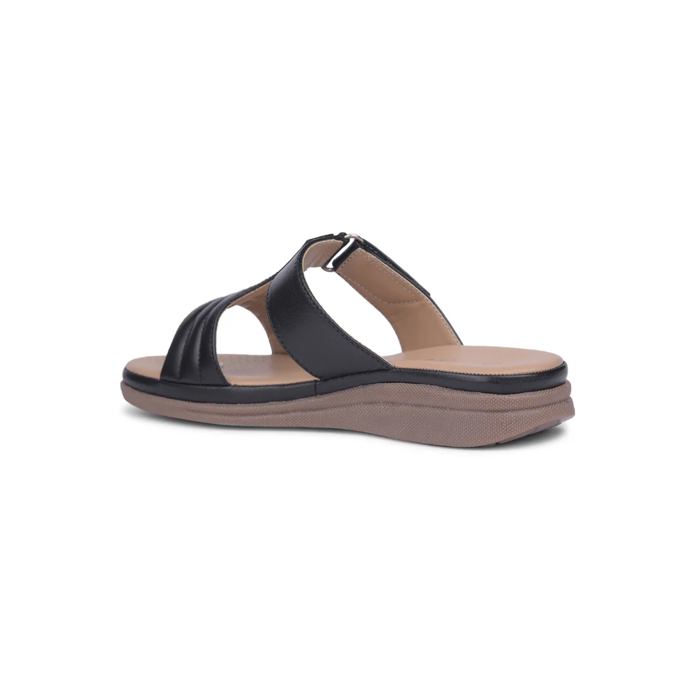 Healers Black Casual Slippers For Women JD-36 By Liberty - Image 6