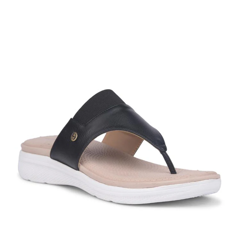 Healers Casual Black Slipper For Women SFL-14 By Liberty