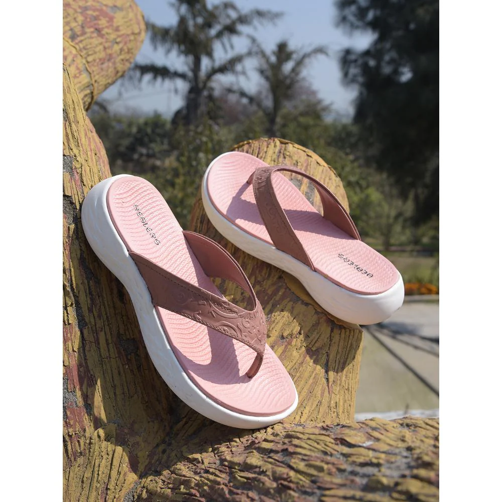 Healers Casual Peach Slipper For Women SOFIA-1E By Liberty - Image 3