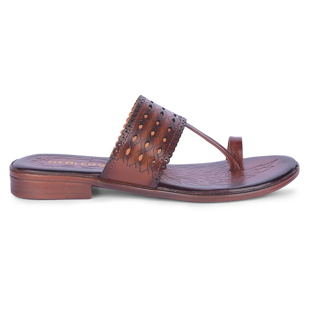 Healers By Liberty Women TLO-51 Tan Casual Thong - Image 2
