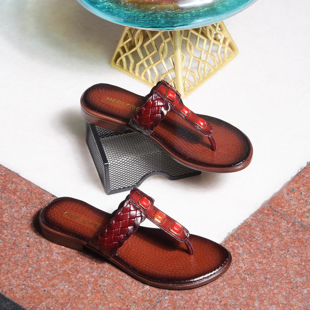 Healers Fashion Cherry Ethnic Slipper For Women TLO-53 By Liberty - Image 4