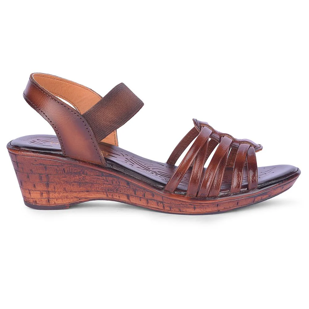 Healers By Liberty Women TLO-57 Tan Wedges Fashion Sandal - Image 2