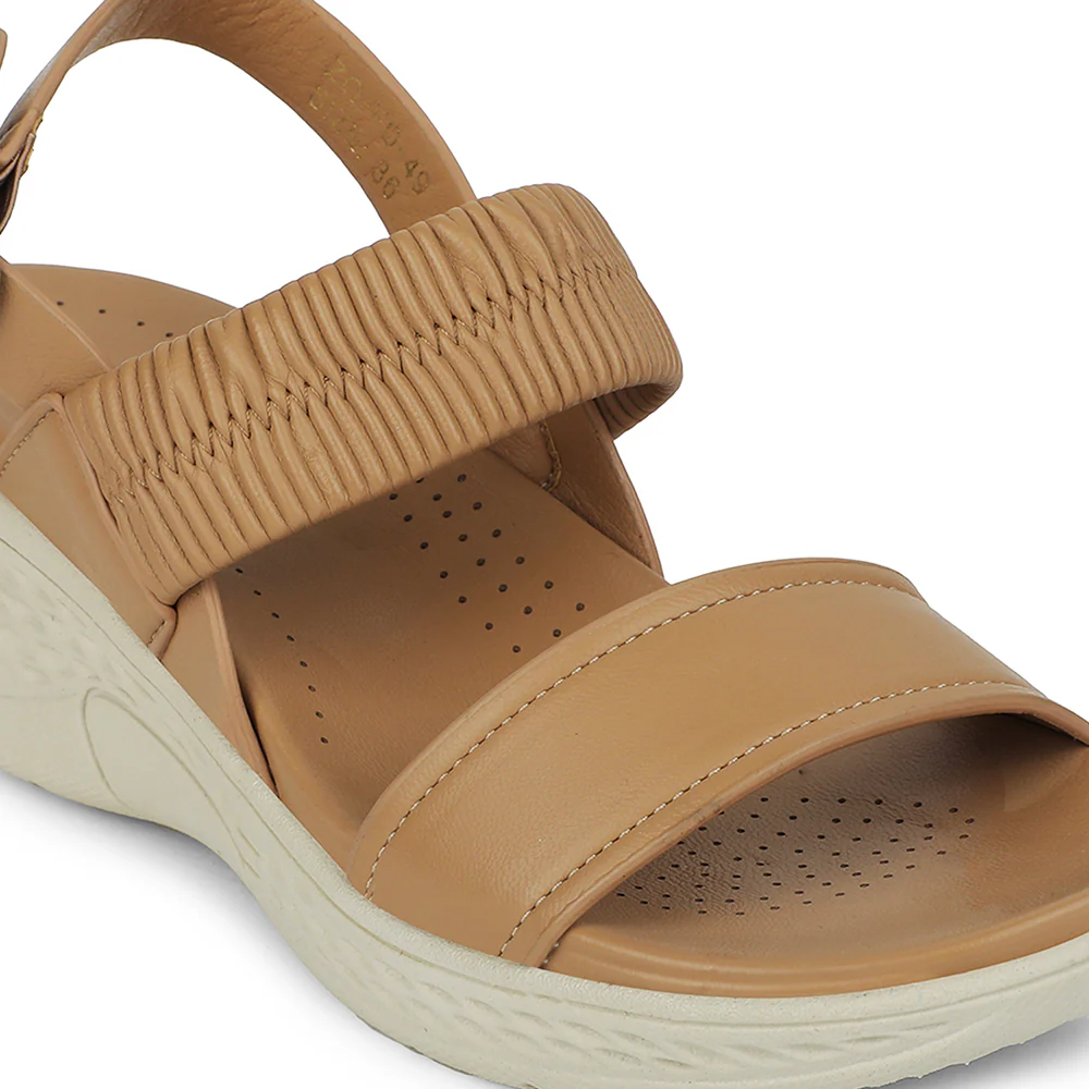 Healers Camel Wedge Heel Sandal For Women ZQ-FD-49 By Liberty - Image 4