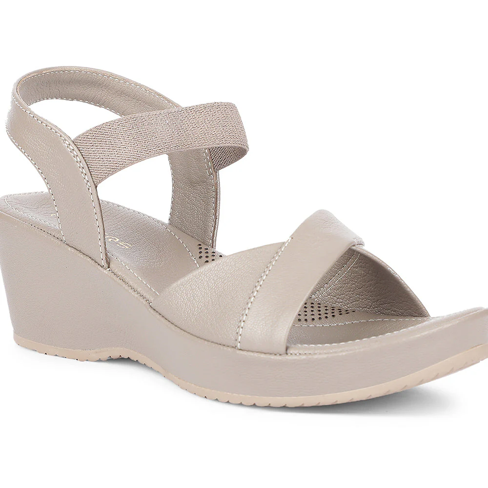 Healers Casual Beige Wedges Heel Sandal For Women J332-39 By Liberty - Image 5