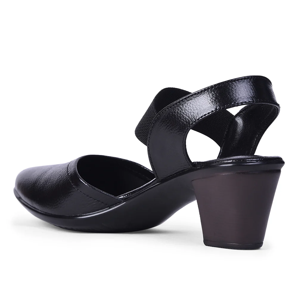 Healers Casual Black Block Heel Sandal For Women T840-06 By Liberty - Image 4