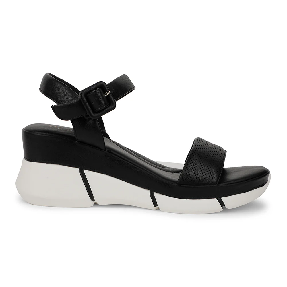 Healers Casual Black Sandal For Women ZQ-RN-L70 By Liberty - Image 2
