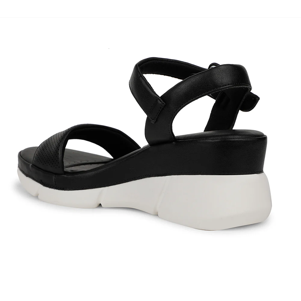 Healers Casual Black Sandal For Women ZQ-RN-L70 By Liberty - Image 4