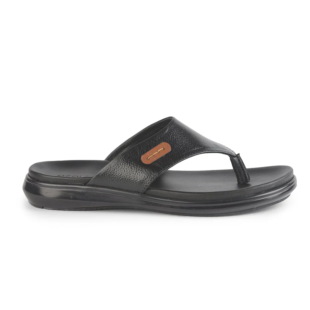 Healers Casual Black Slipper For Men MDL-05 By Liberty - Image 2