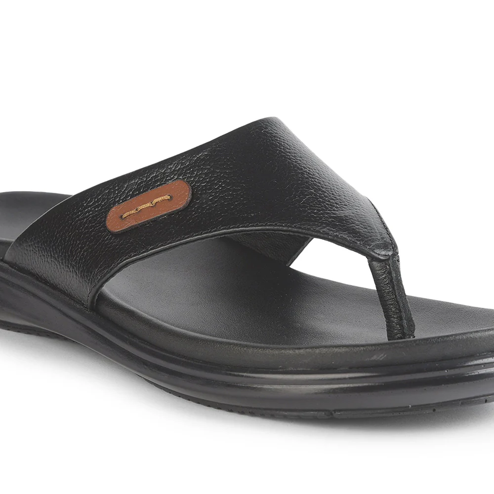 Healers Casual Black Slipper For Men MDL-05 By Liberty - Image 5