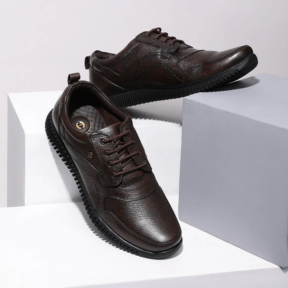 Healers Casual (D.BROWN) Lace-Up Shoes For Men DTL-80 By Liberty - Image 4