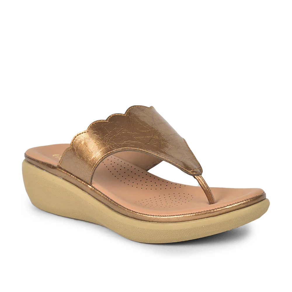 Healers Casual (Golden) Slipper For Ladies GIF-210 By Liberty