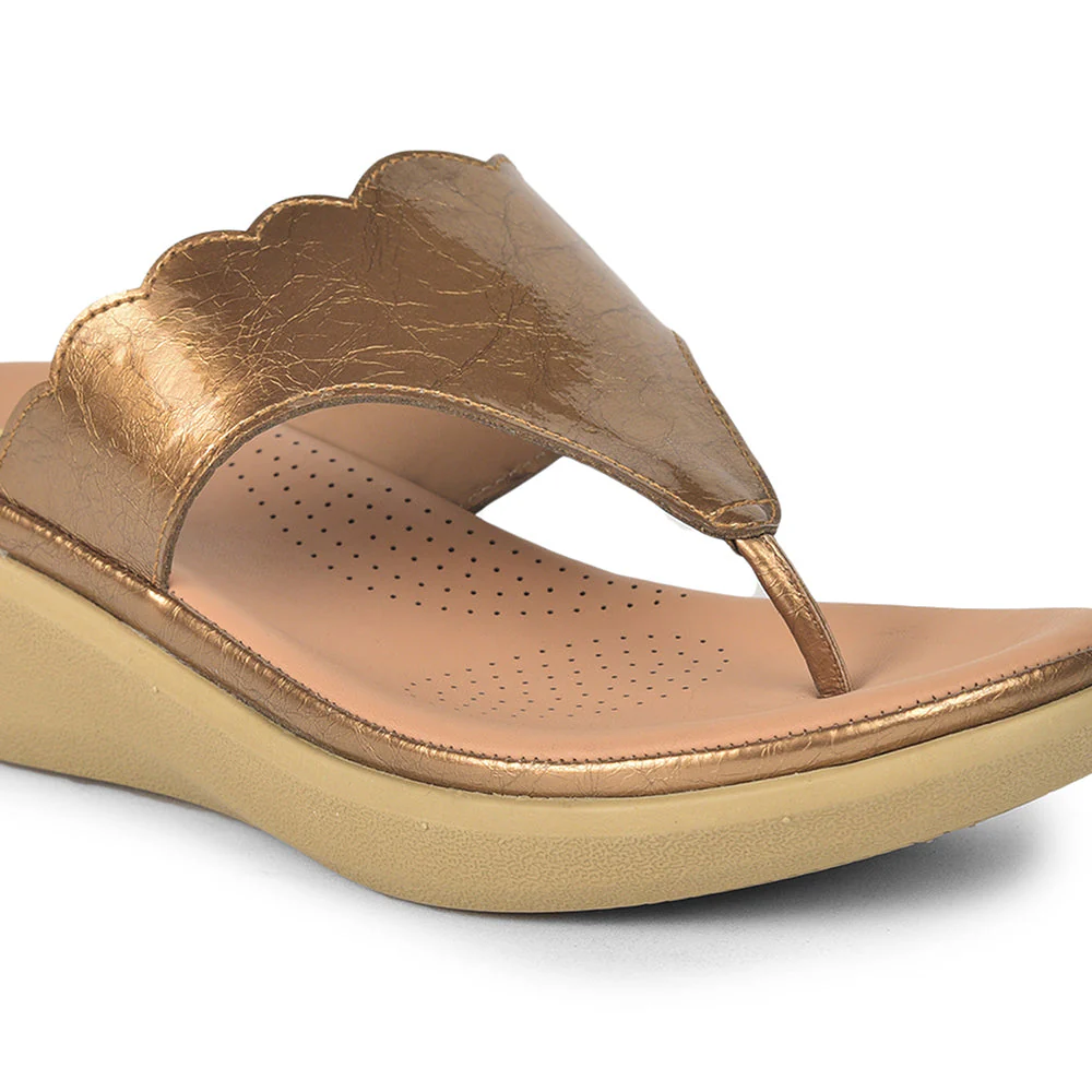Healers Casual (Golden) Slipper For Ladies GIF-210 By Liberty - Image 4