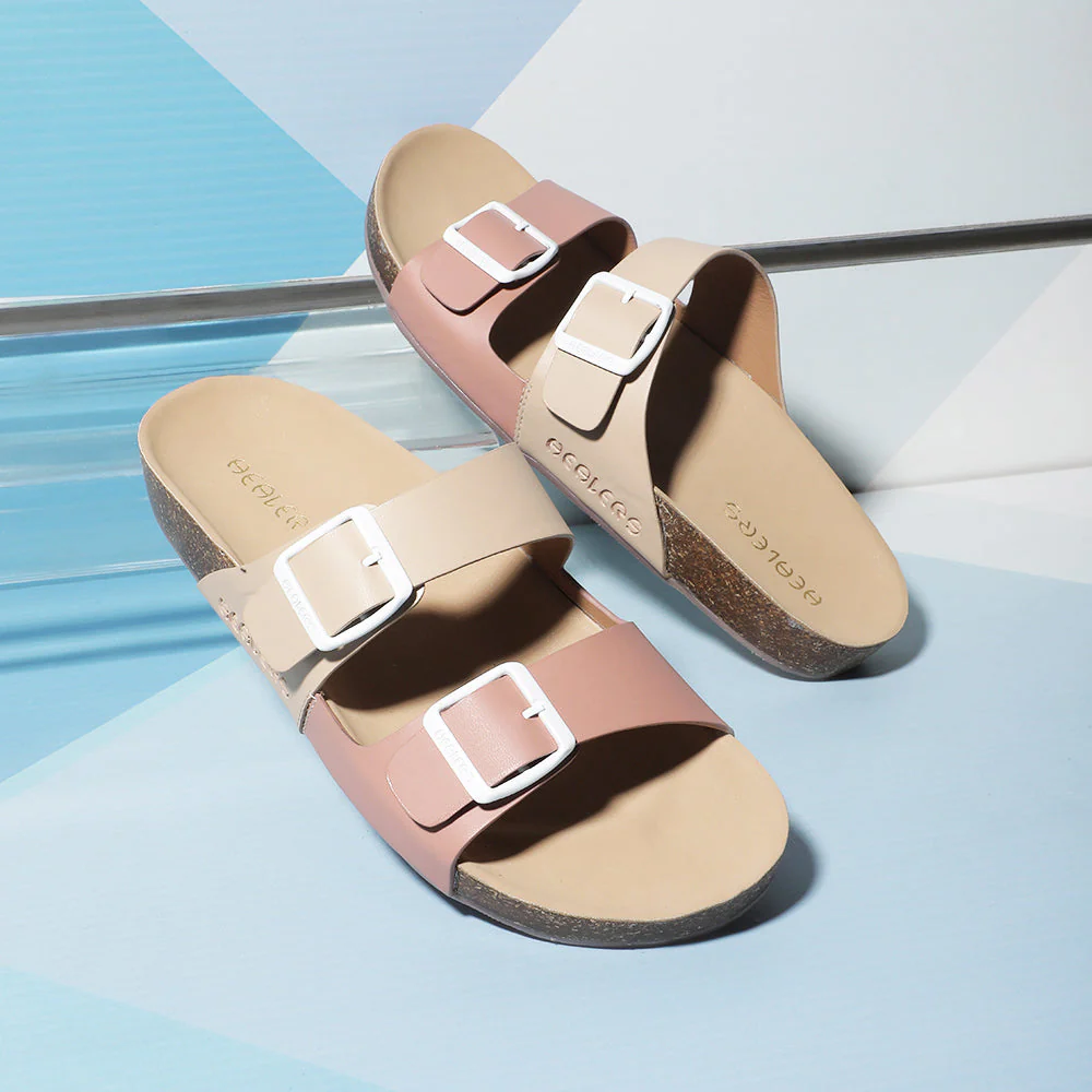 Healers Casual Peach Buckle Slider For Women J332-13 By Liberty - Image 4