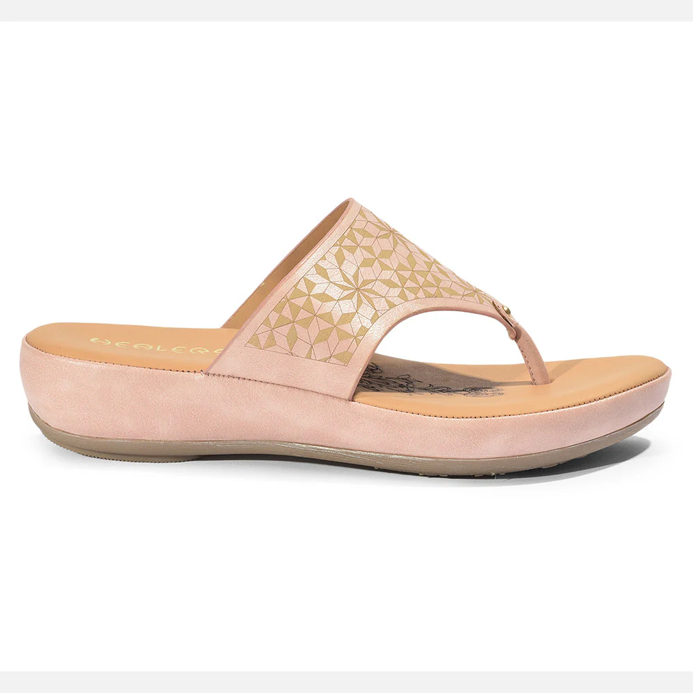 Healers Casual (Peach) Slipper For Ladies GIF-224 By Liberty - Image 2