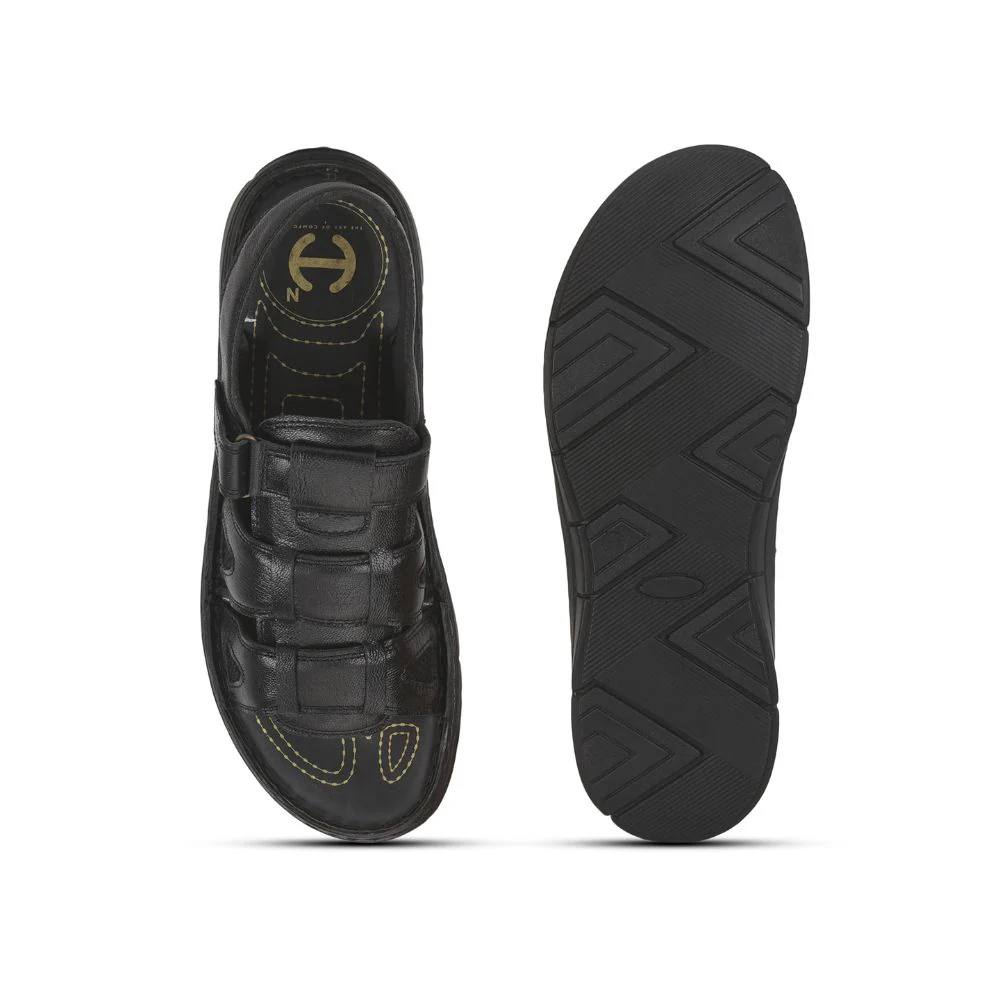 Healers Casual Sandal For Men (Black) ACUSOFT-1 By Liberty - Image 3