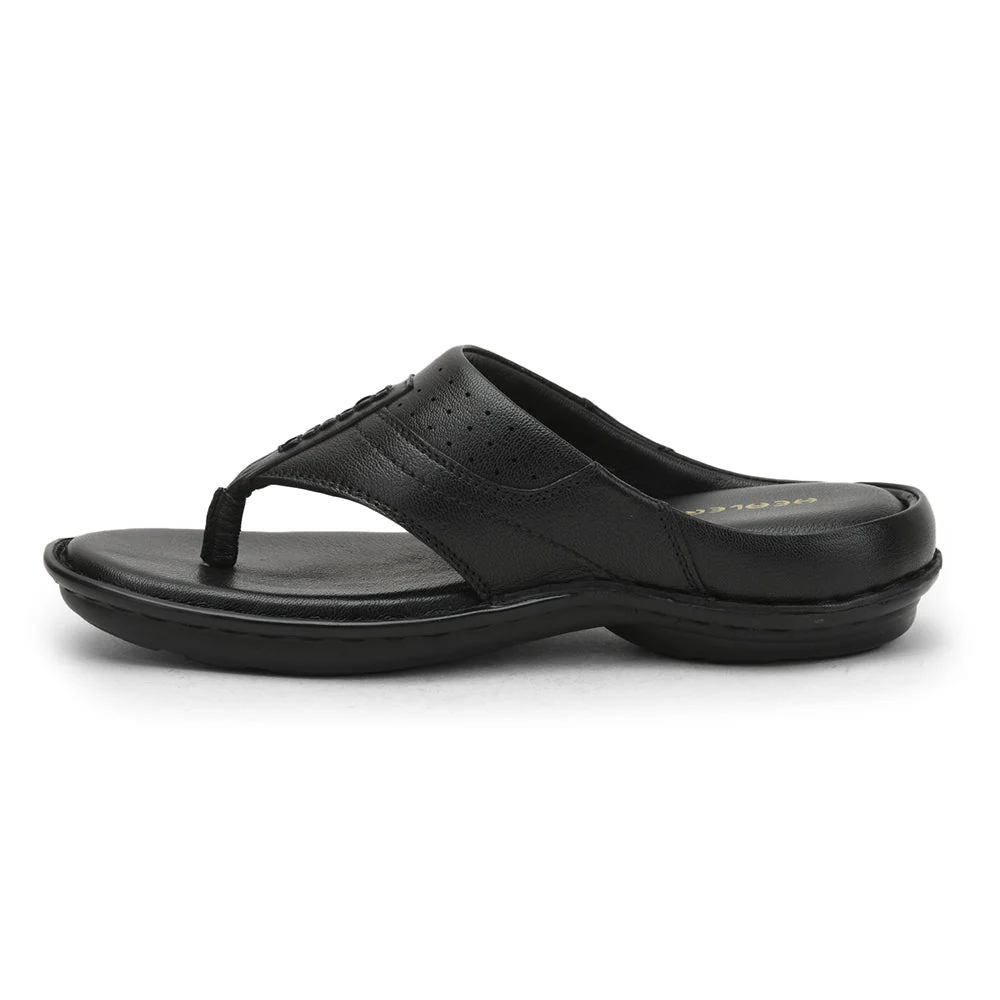 Healers Casual Slipper For Men (Black) ER-56 By Liberty - Image 3