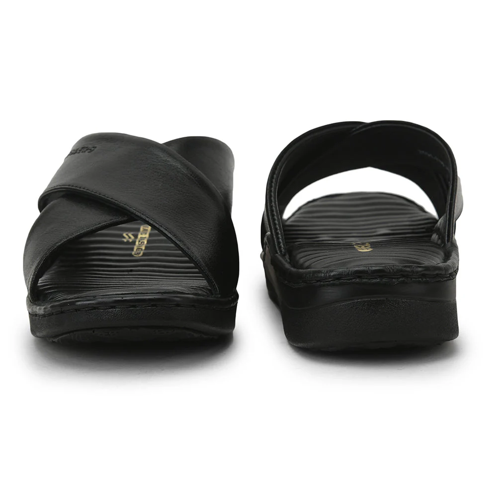 Healers Casual Slippers For Men (Black) 2191-700 By Liberty - Image 4