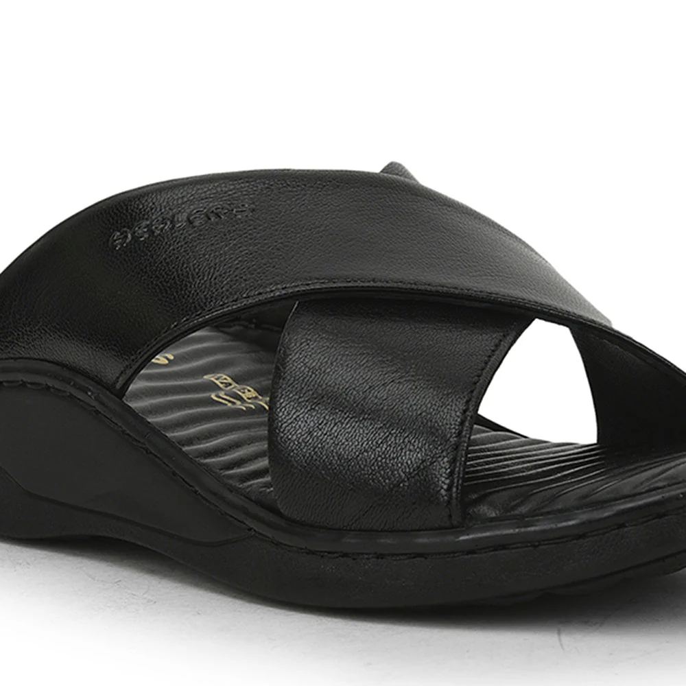 Healers Casual Slippers For Men (Black) 2191-700 By Liberty - Image 6