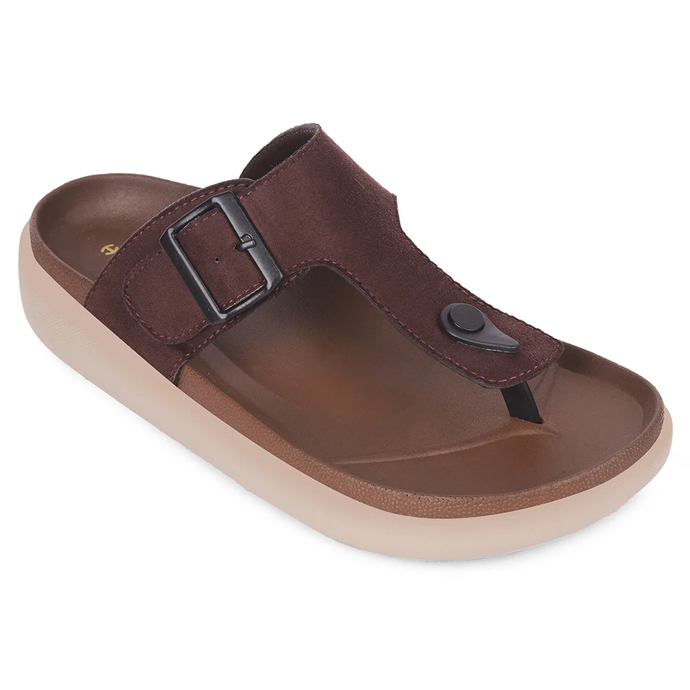 Healers Dark Brown Casual Flat Sandal for Men VAL-38E By Liberty