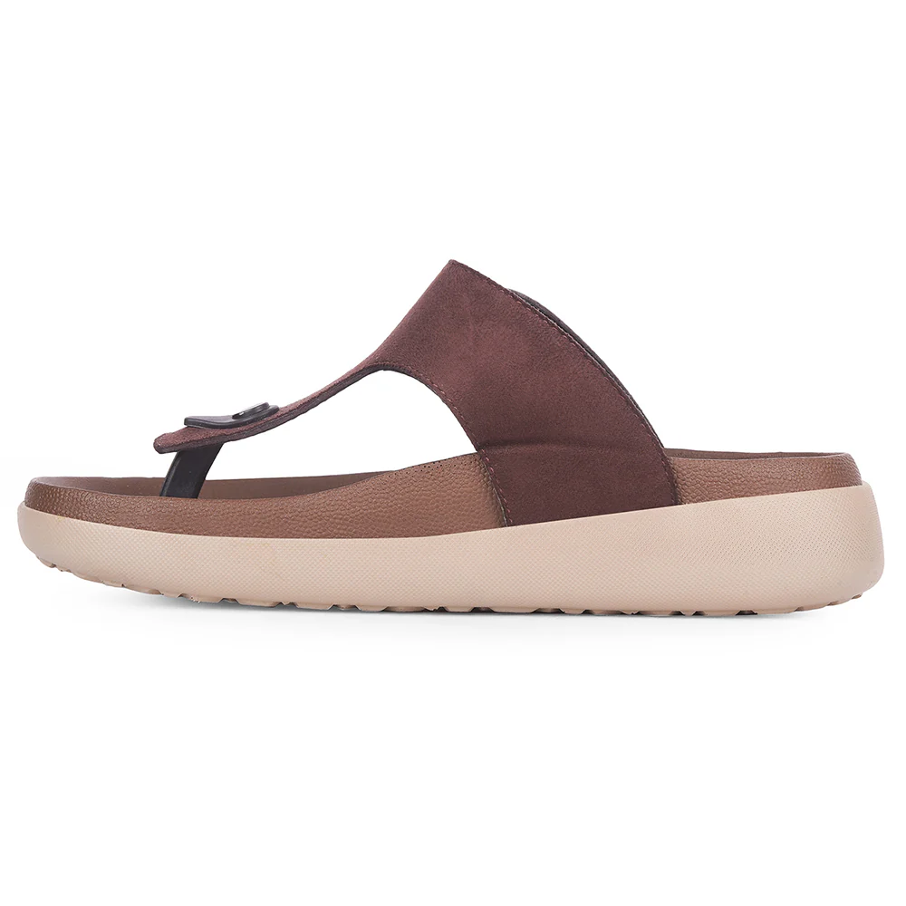 Healers Dark Brown Casual Flat Sandal for Men VAL-38E By Liberty - Image 5