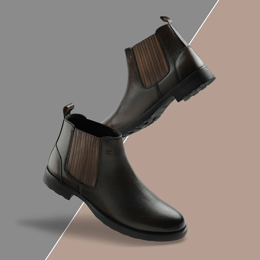 Healers Dark Brown Casual Non Lacing Chelsea Boots For Mens J757-01 By Liberty - Image 4