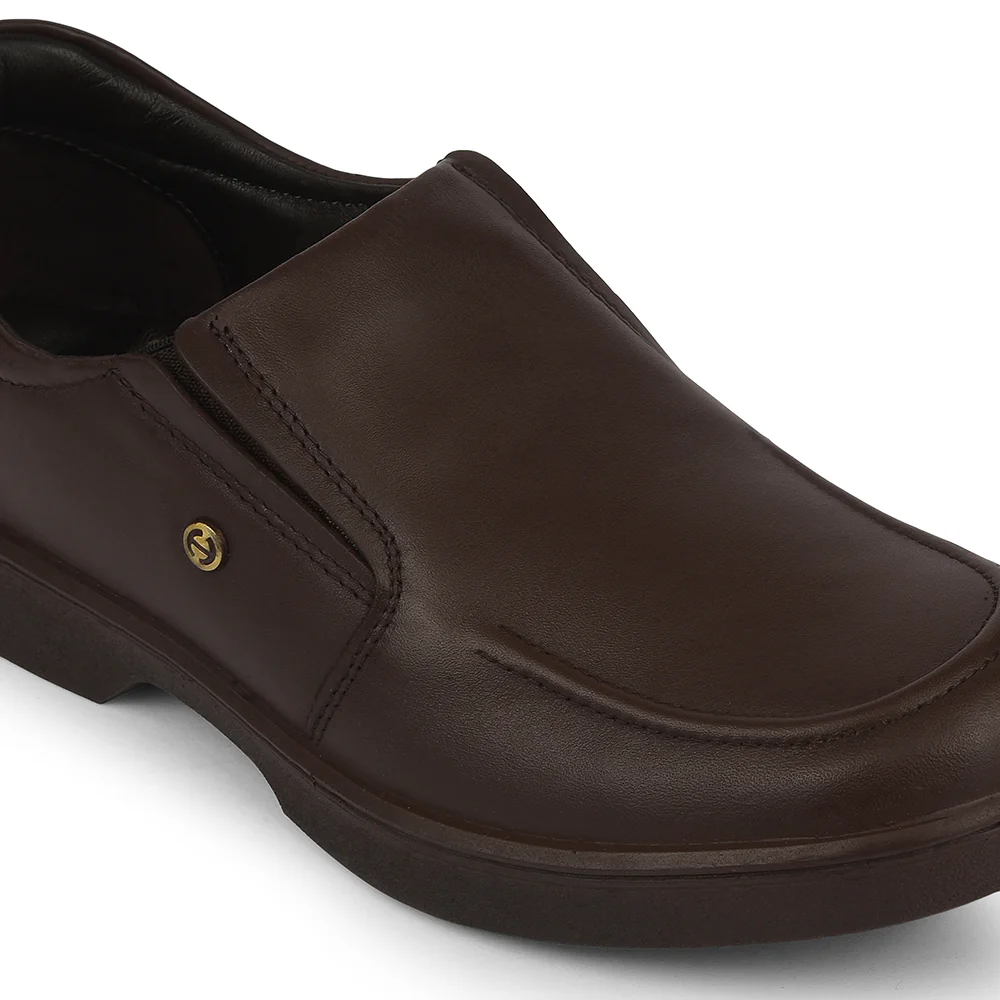 Healers Dark Brown Formal Non Lacing Moccasins For Men 204608AN By Liberty - Image 4