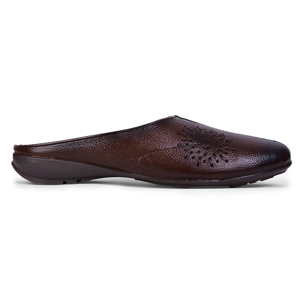 Healers Fashion Brown Mule Sandal For Women T840-05 By Liberty - Image 2