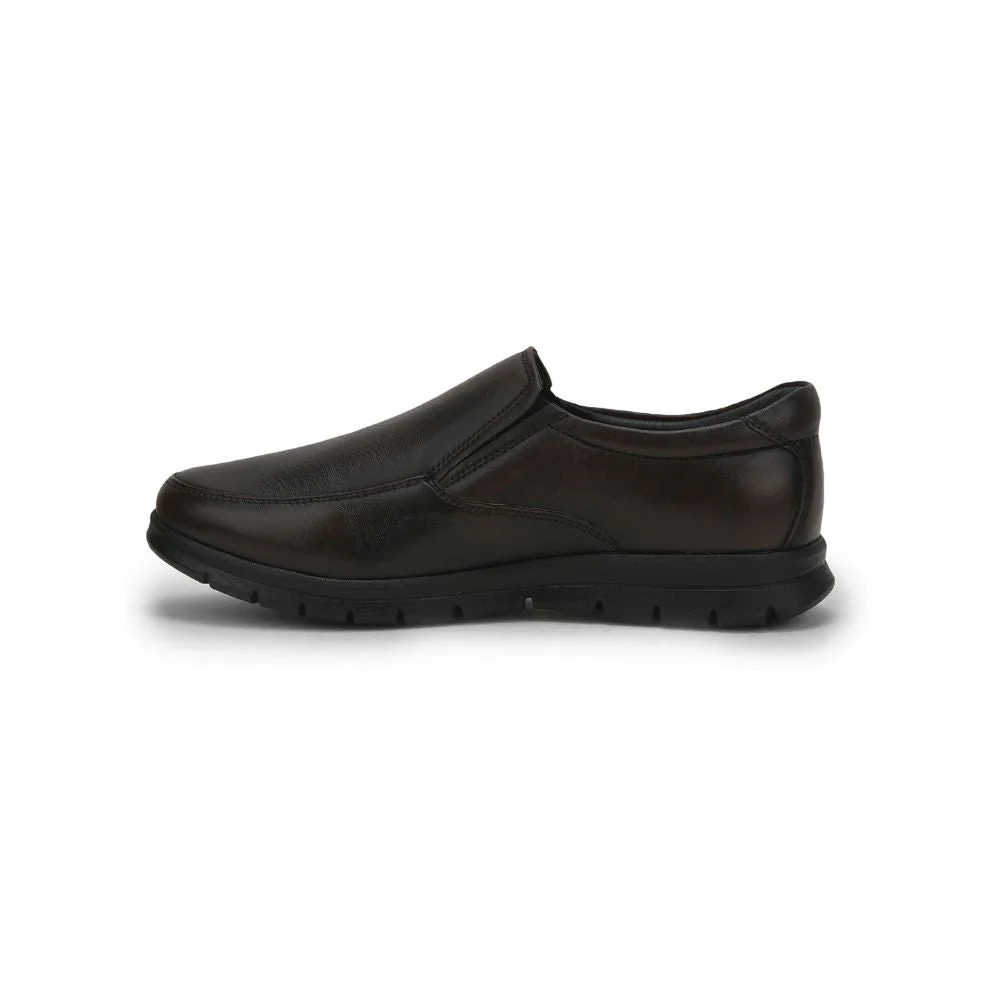 Healers Formal (Brown) Non lacing Shoes For Men JPL-232 By Liberty - Image 3