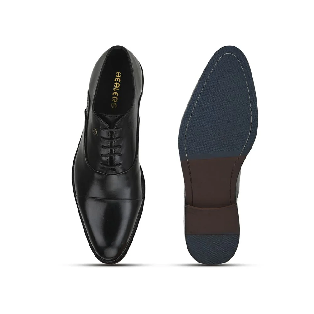 Healers Formal Lacing Classice Oxford Shoes For Men (Black) JOHN By Liberty - Image 6