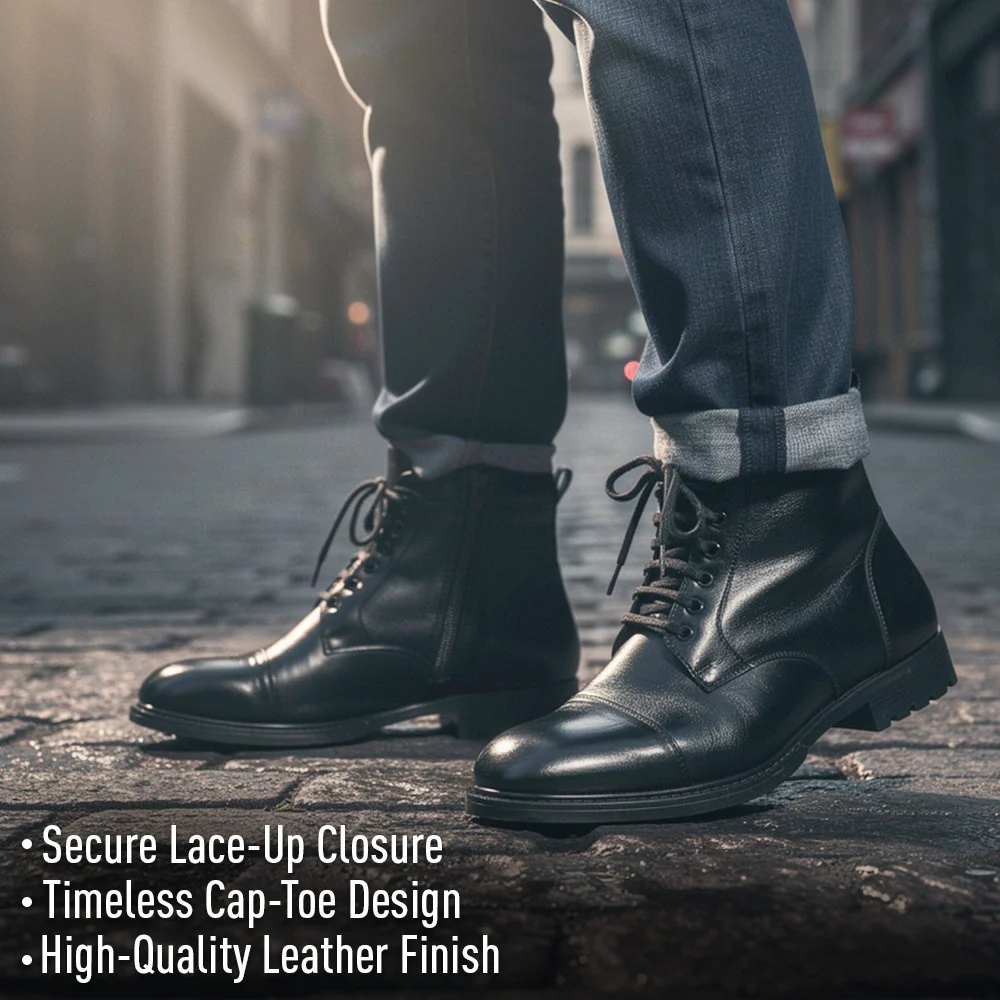 Healers HML-81E Black Casual Lacing Boot for Men by Liberty - Image 2