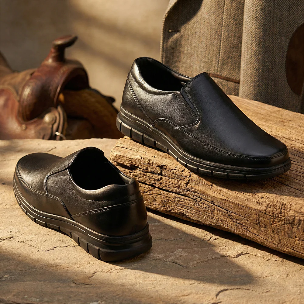 Healers HML-90E Black Formal Non Lacing Mocassin Shoes for Men - Image 2