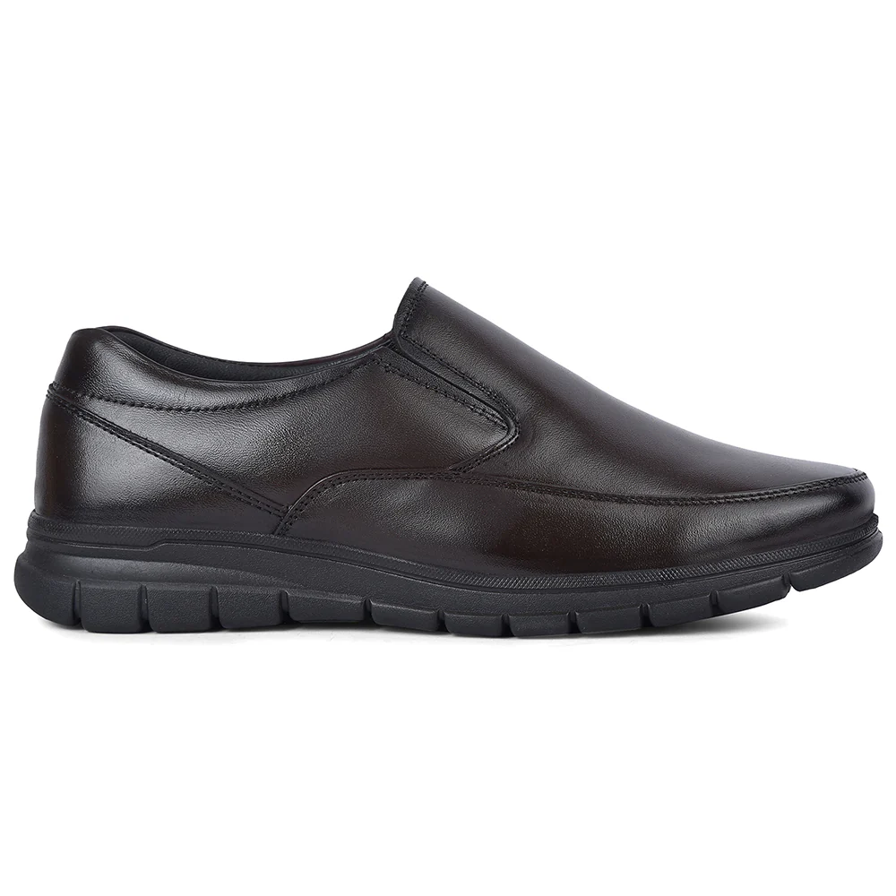 Healers HML-90E Brown Formal Non Lacing Mocassin Shoes for Men - Image 4