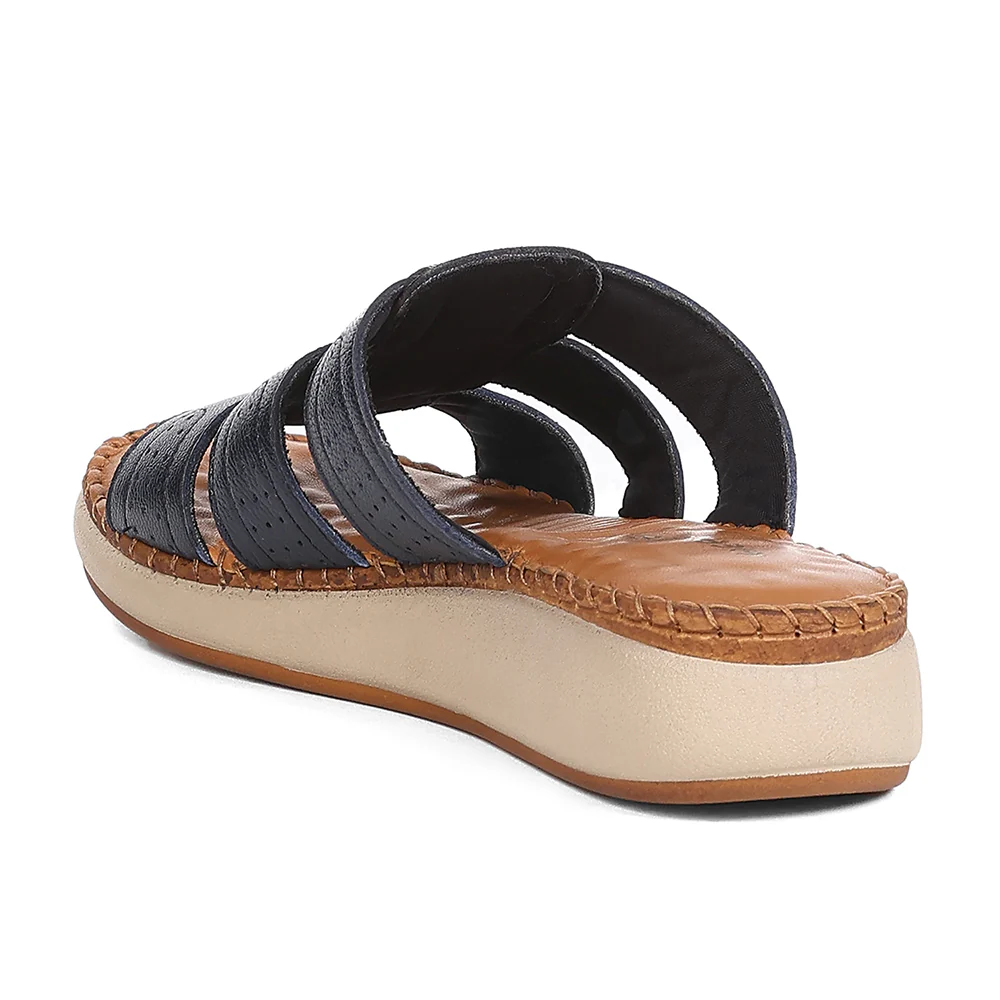 Healers JLL-5 Navy Blue Casual Flat Sandals for Women by Liberty - Image 3