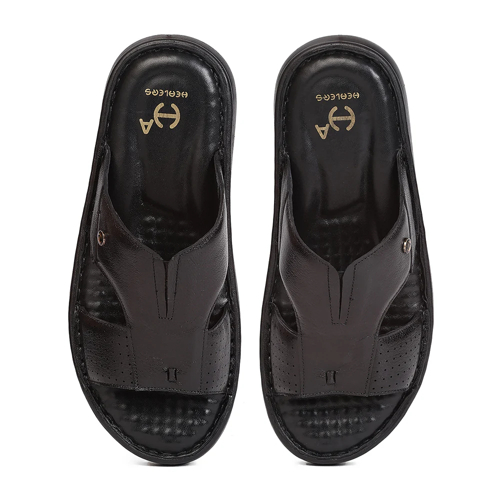Healers LAS-2 Black Formal Slip-on Slippers for Men by Liberty - Image 6