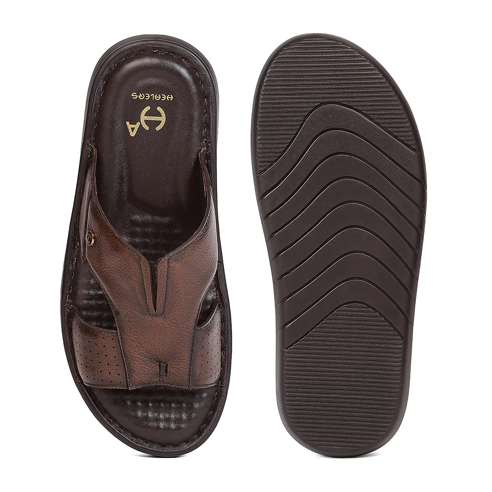 Healers LAS-2 Brown Formal Slip-on Slippers for Men by Liberty - Image 4
