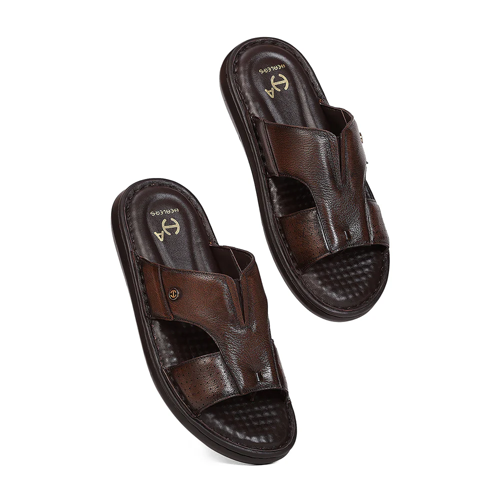 Healers LAS-2 Brown Formal Slip-on Slippers for Men by Liberty - Image 7