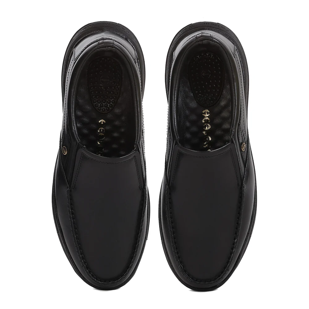 Healers LER-2 Black Formal Non Lacing Slip-on Shoes for Men by Liberty - Image 6